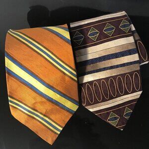 Di Edwardo Silk Retro Handmade Tie Gorgeous Mid Century Modern Terra Cotta Ties